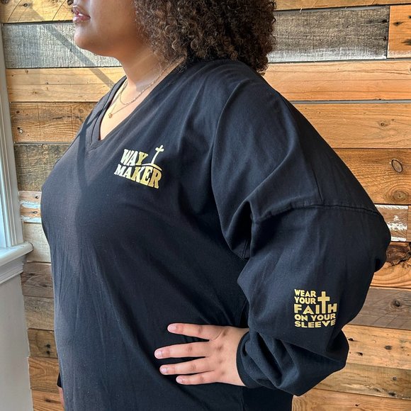 Way Maker Christian Womens 2 Side Print Long Sleeve 2xl Top - Picture 1 of 4